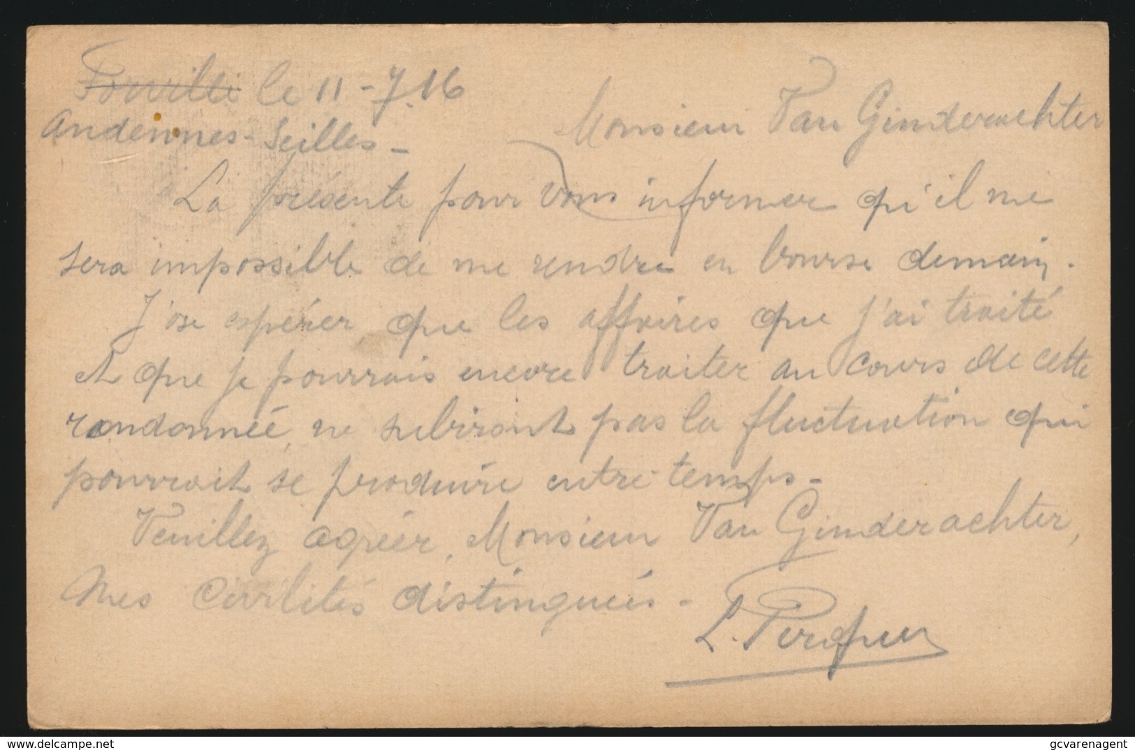 LEUVEN  L.FIRQUET      - DUITSE CONTROLE STEMPEL 1916 - NAAR ASSE -  ZIE 2 AFBEELDINGEN - Asse