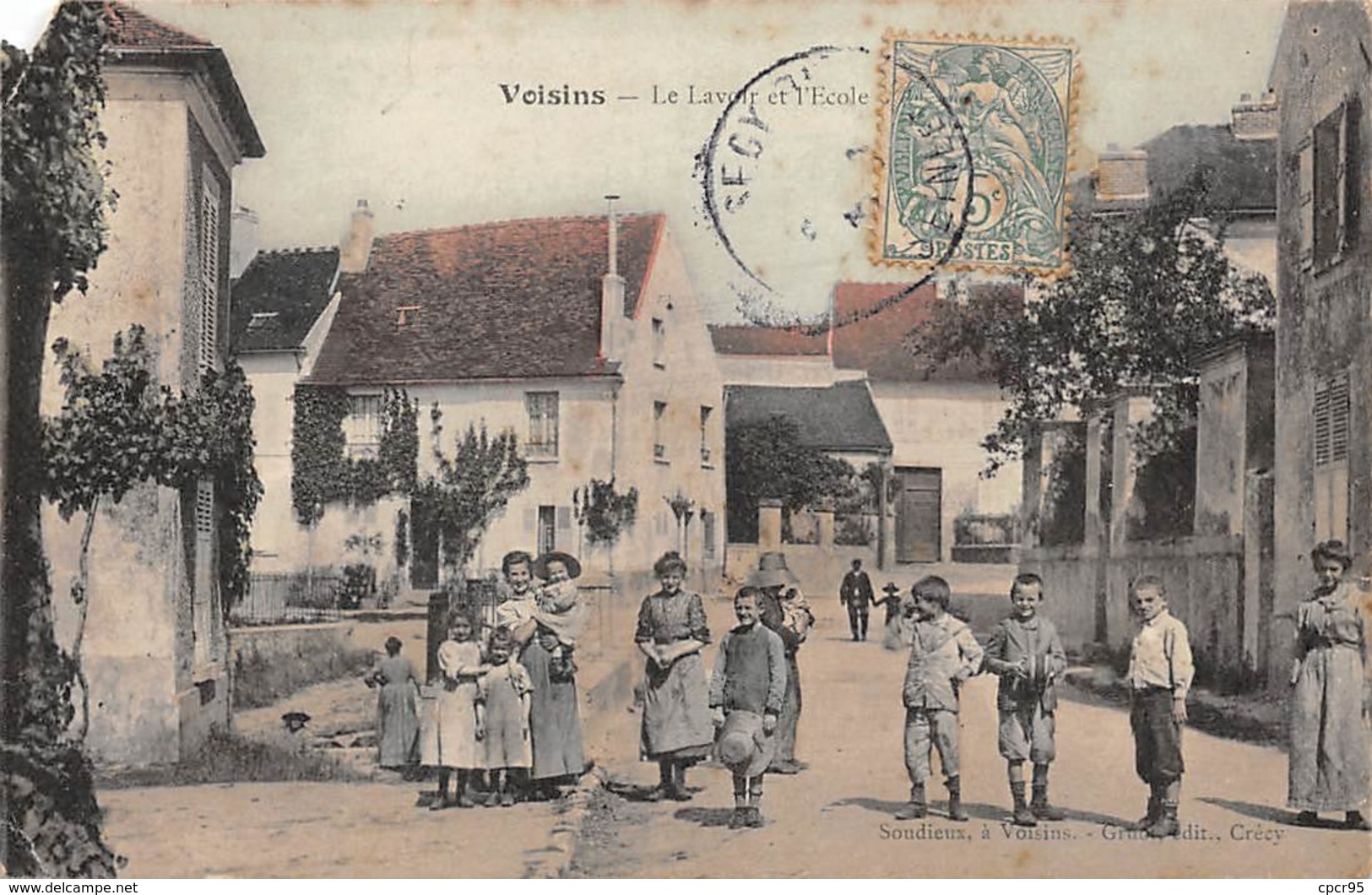 77. N° 104383 . Voisins .le Lavoir Et L Ecole .en L Etat . - Autres & Non Classés