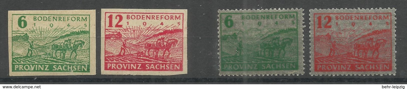 Sowjetische Zone 85/86,90/91 "4.Briefmarken Je Im Satz  Bodenreform Geschnitten, Zigarettenpapier" Postfrisch Mi.:1,40 - Sonstige & Ohne Zuordnung