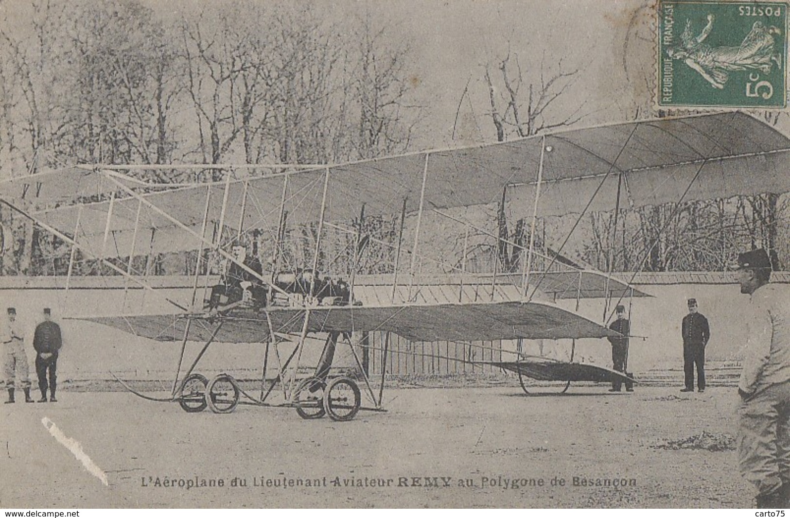 Aviation - Avion Aéroplane Biplan Du Lieutenant Aviateur Remy - Polygone De Besançon 25 - RARE - ....-1914: Précurseurs