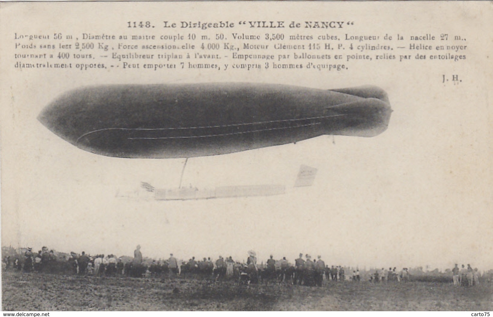 Aviation - Dirigeable "Ville De Nancy" - 1909 - Edition J. H. 1148 - Dirigibili
