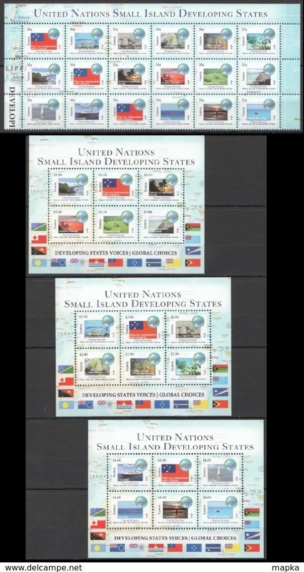 V879 2014 SAMOA FLAGS & NATIONAL FLAGS UNITED NATIONS DEVELOPING STATES !!! 3KB+1SET MNH - Autres & Non Classés