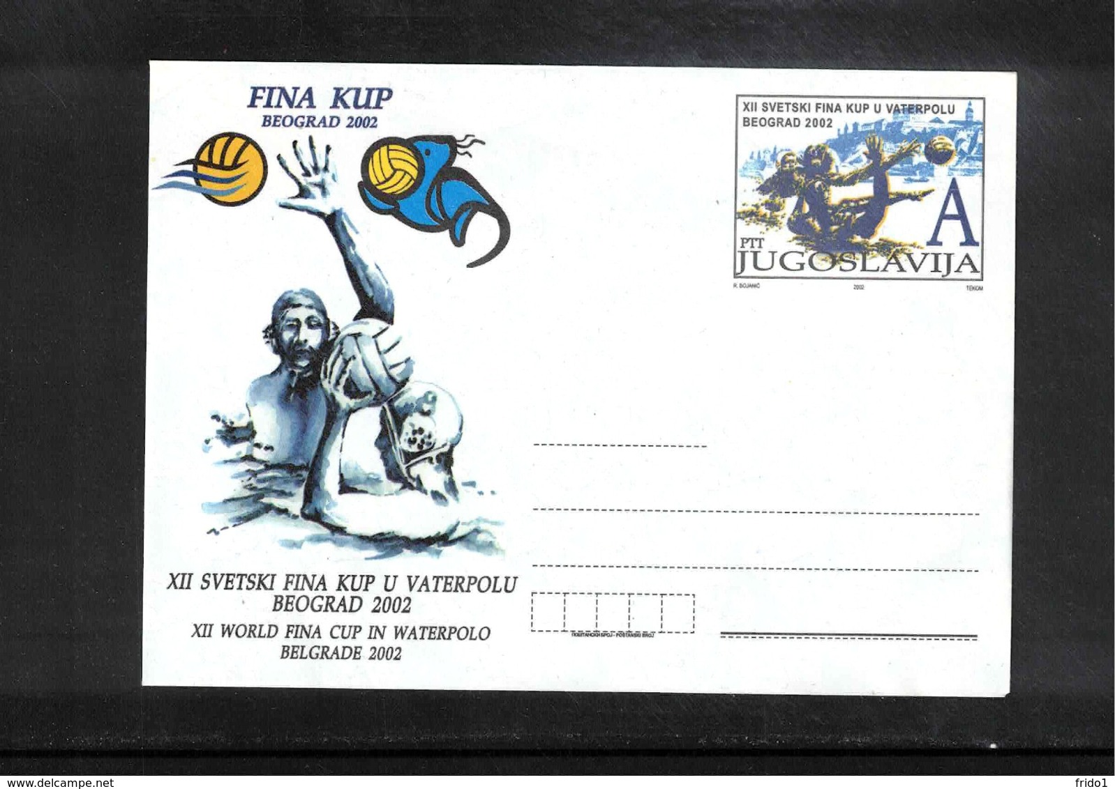 Jugoslawien / Yugoslavia / Yougoslavie 2002 Waterpolo World FINA Cup Beograd Letter Postal Stationery - Water Polo