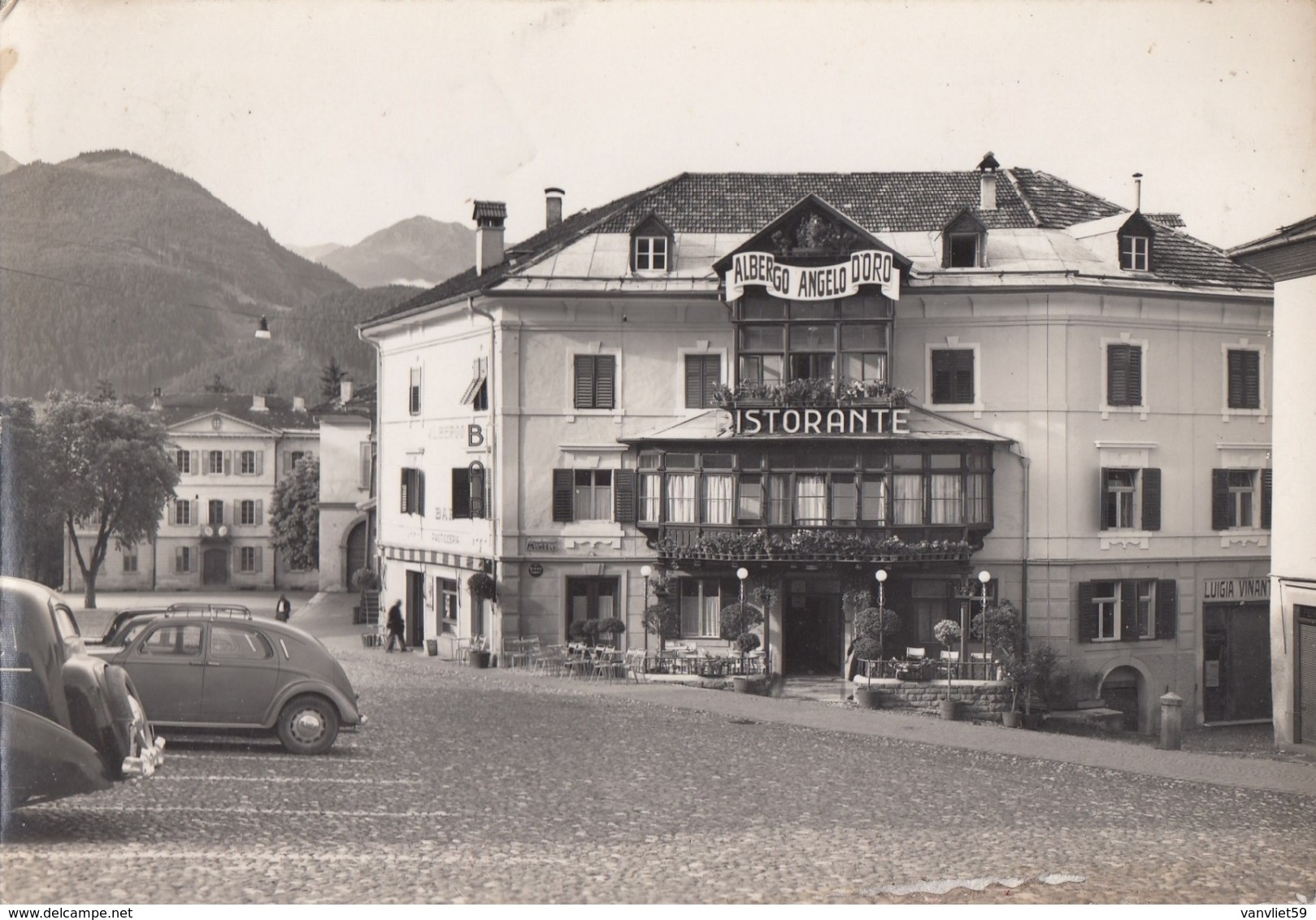 CAVALESE-TRENTO-ALBERGO=ANGELO D'ORO=-CARTOLINA VERA FOTOGRAFIA- VIAGGIATA NEL 1955 - Trento