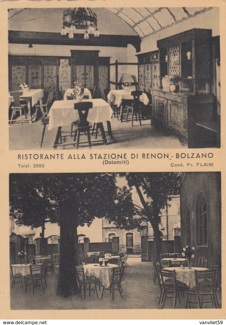 BOZEN-BOLZANO-RISTORANTE=ALLA STAZIONE DI RENON=CARTOLINA VERA FOTOGRAFIA- NON VIAGGIATA-ANNO 1940-950 - Bolzano