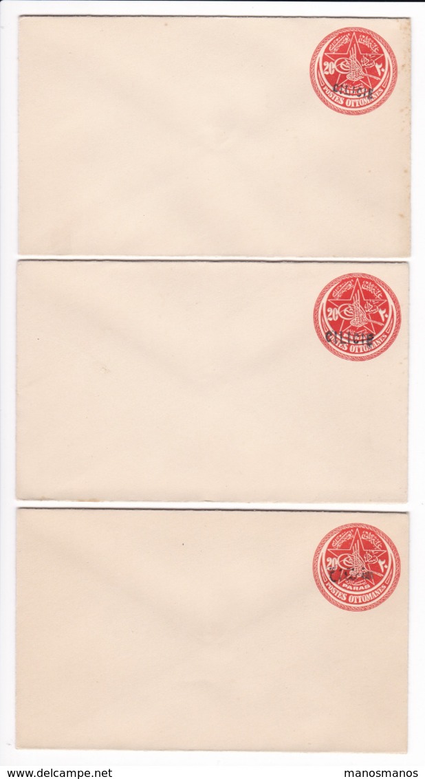 195/30 - FRANCE CILICIE - 3 X Entier Enveloppe Surchargé CILICIE - ACEP  1 , 2 Et 3 - Neufs - Briefe U. Dokumente