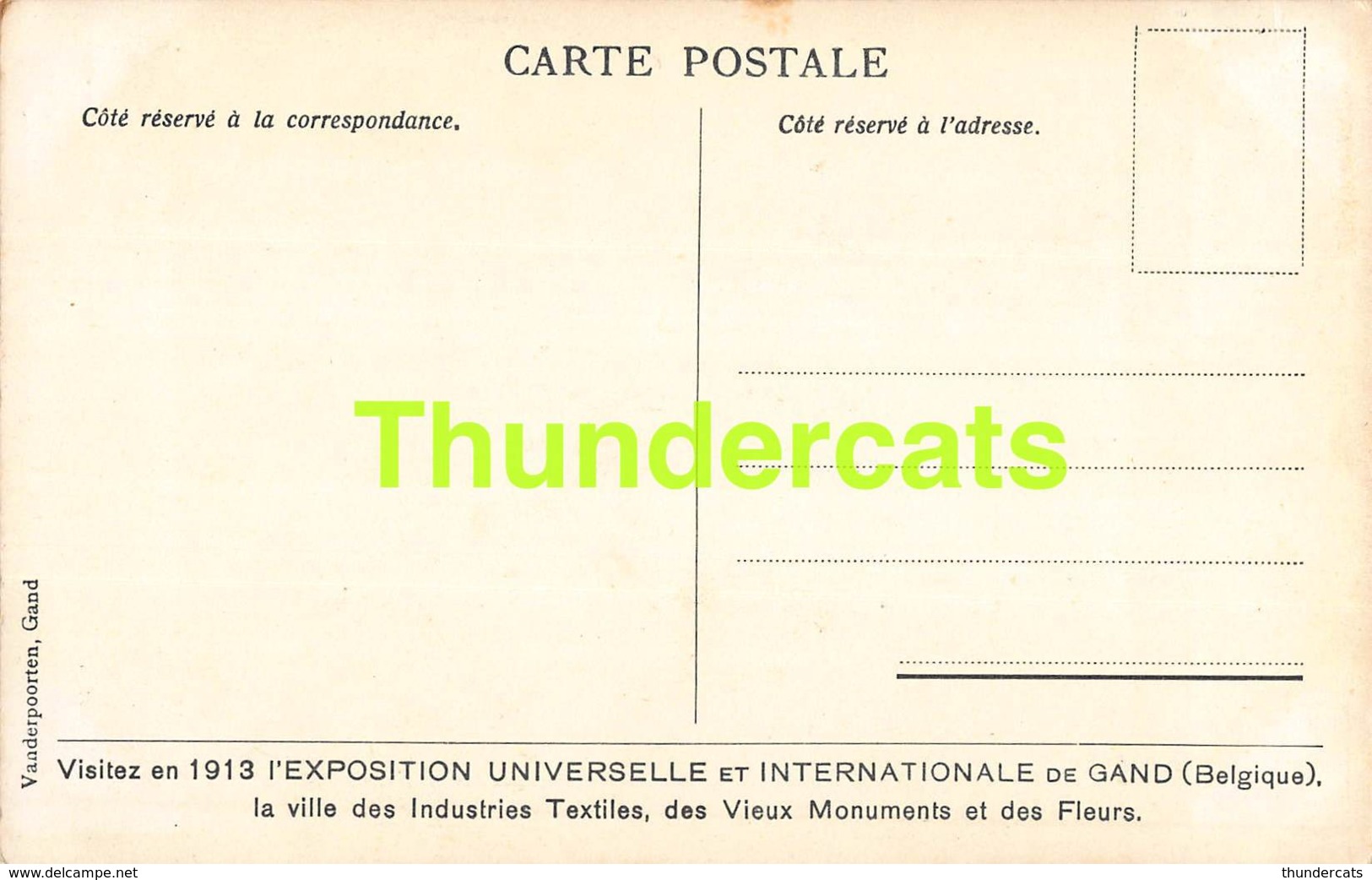 CPA EXPOSITION UNIVERSELLE  INTERNATIONALE GAND 1913 ILLUSTRATEUR VAN NESTE - Gent