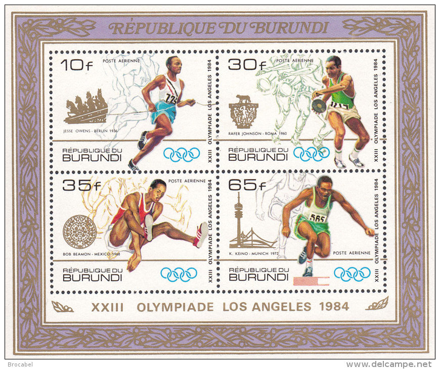 Burundi BL 0119**  Jeux Olympiques Los Angeles  MNH - Neufs