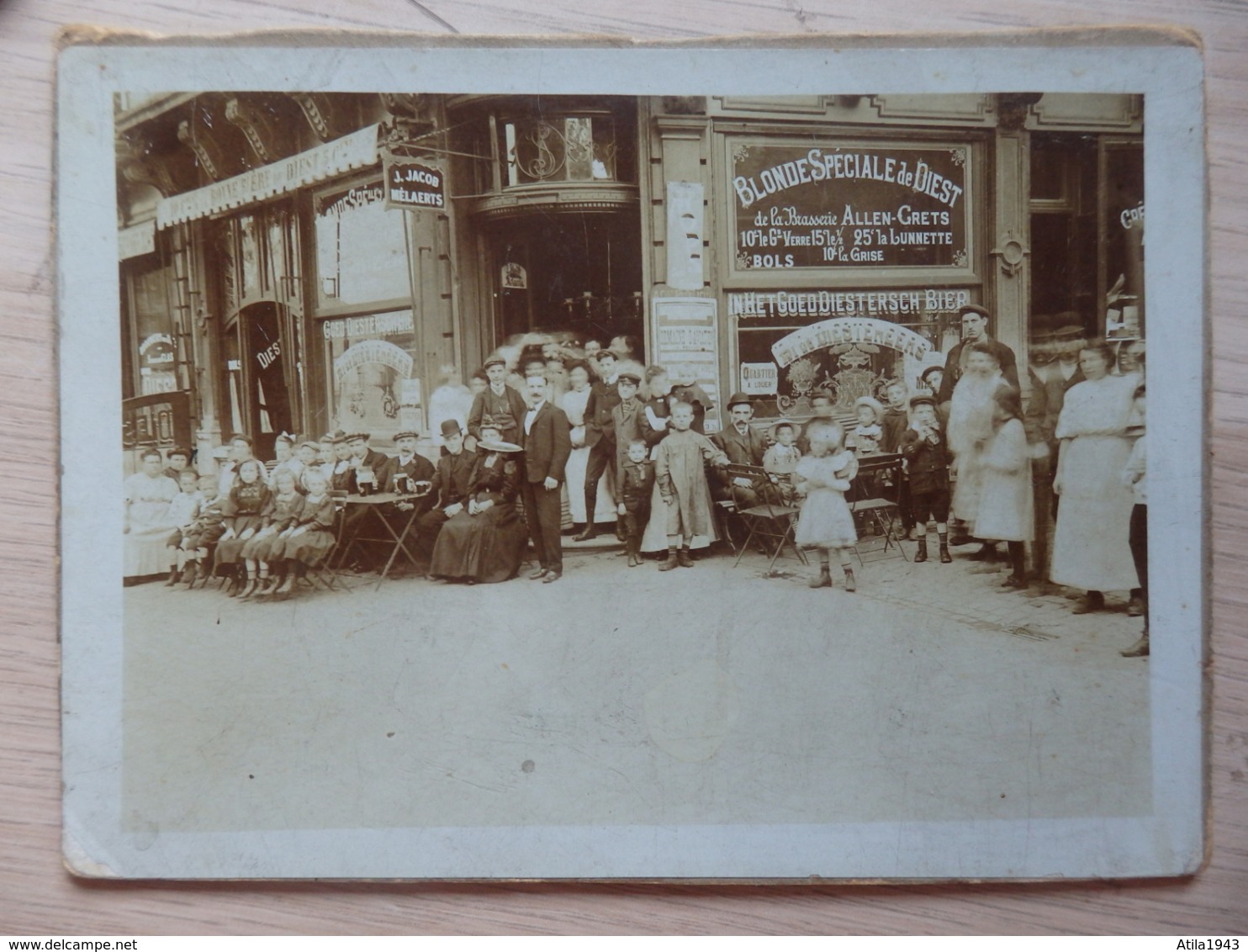 Liège - Photo Sur Carton - Café/Cafetier: J. Jacob Mélaerts, Rue Du Palais, 2 - Blonde Spéciale De Diest - Voir 2 Scans. - Liège