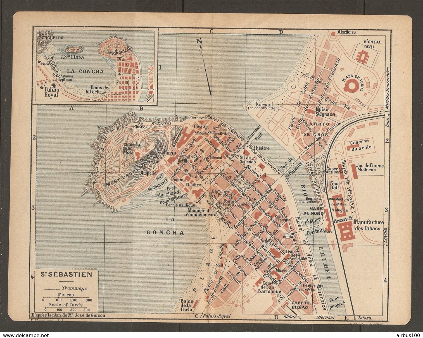 CARTE PLAN 1921 - St SÉBASTIEN LE CONCHA RIO URUMEA MANUFACTURE De TABACS KURSAAL En CONSTRUCTION FOOTBALL - Topographical Maps