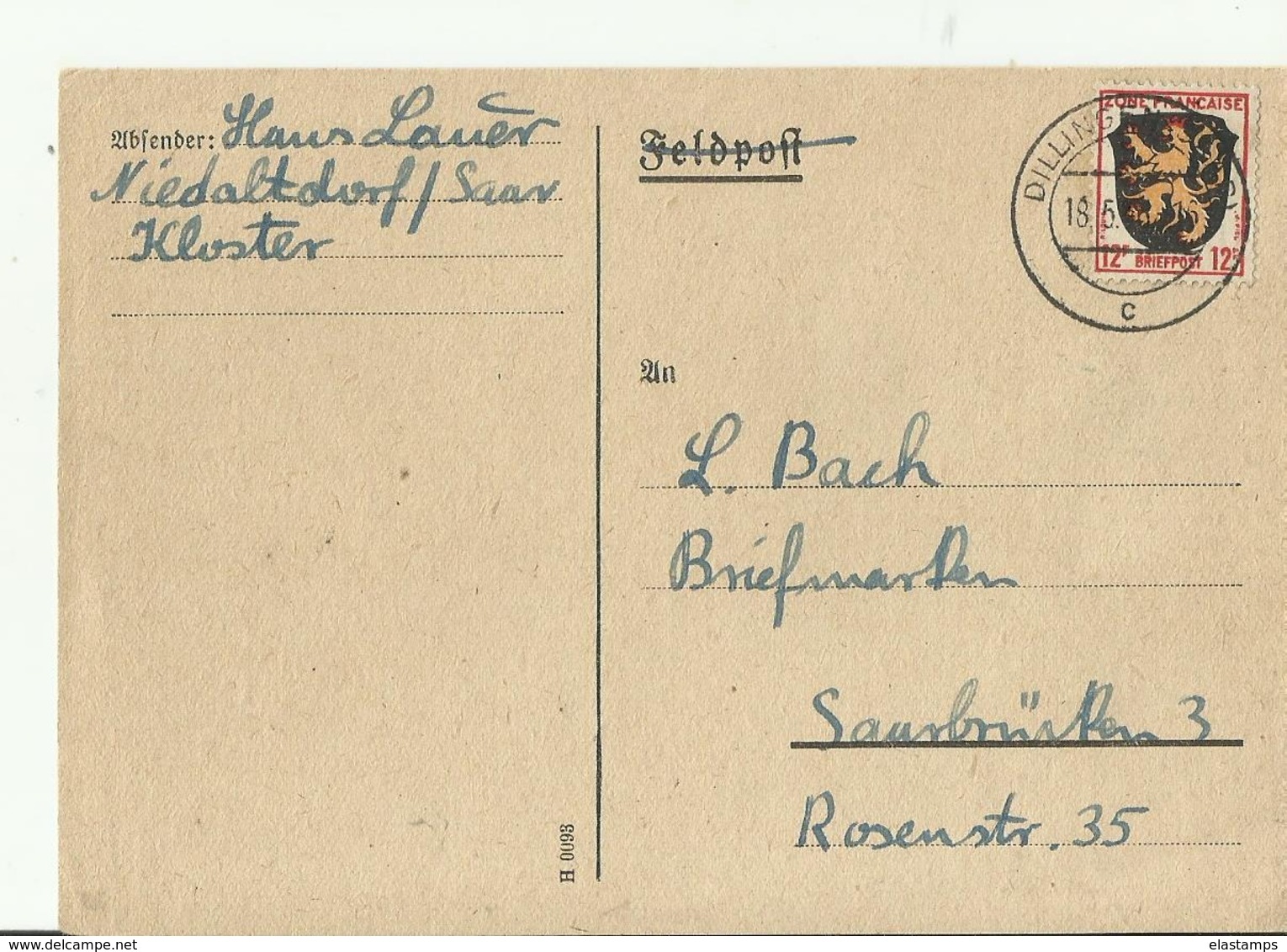 DP GS DILLINGEN 1946 - Sonstige & Ohne Zuordnung