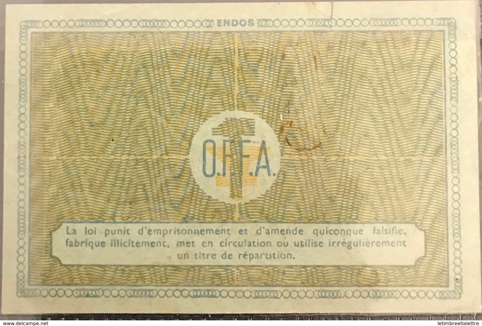 France, Libération, Billet De 1 Kilo De Produits Sidérurgiques En Acier Ordinaire 31 Décembre 1946 - Bons & Nécessité