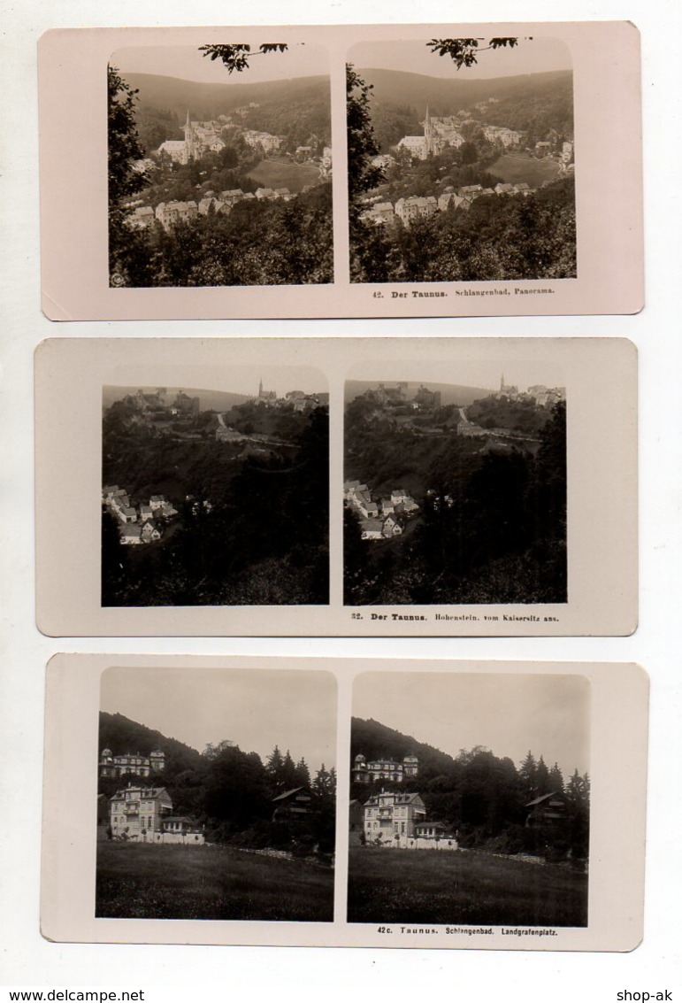 AK-2673/ 9 X Taunus Schlangenbad, Königstein Etc. NPG Foto Stereofoto   Ca.1905 - Stereo-Photographie