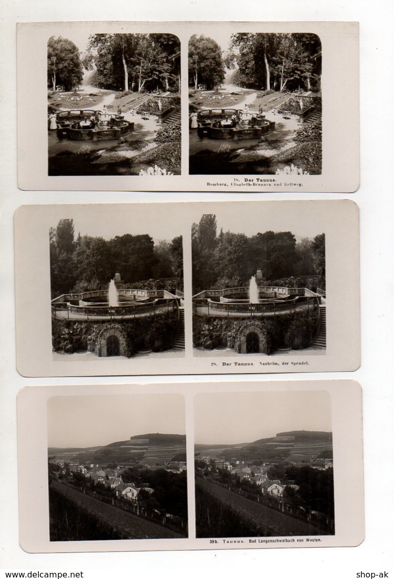 AK-2673/ 9 X Taunus Schlangenbad, Königstein Etc. NPG Foto Stereofoto   Ca.1905 - Stereo-Photographie