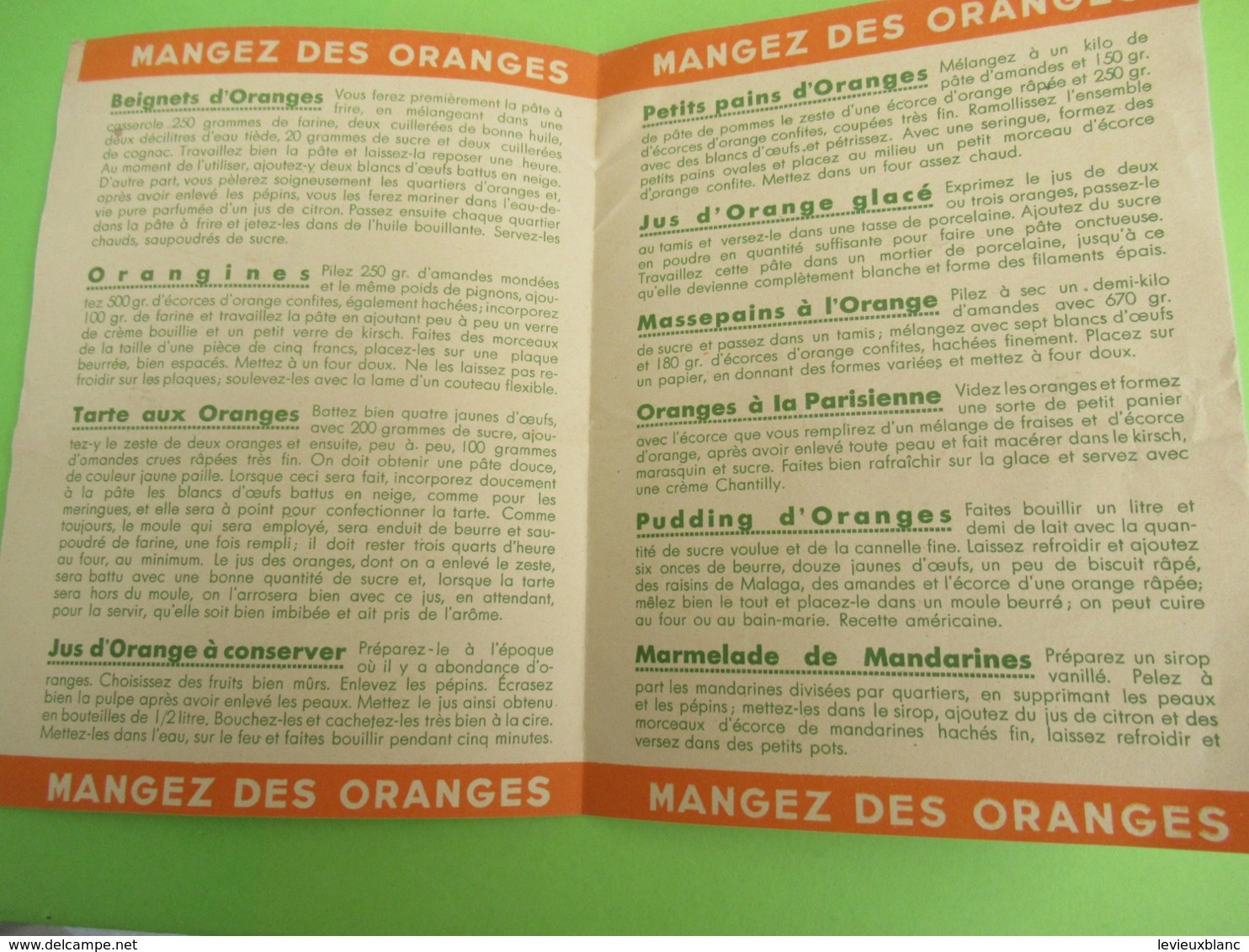 Prospectus à Deux Volets / Pour Votre Santé  Mangez Des  Oranges/ Docteur  FAVREAU/ Vers 1950  VPN271 - Andere & Zonder Classificatie