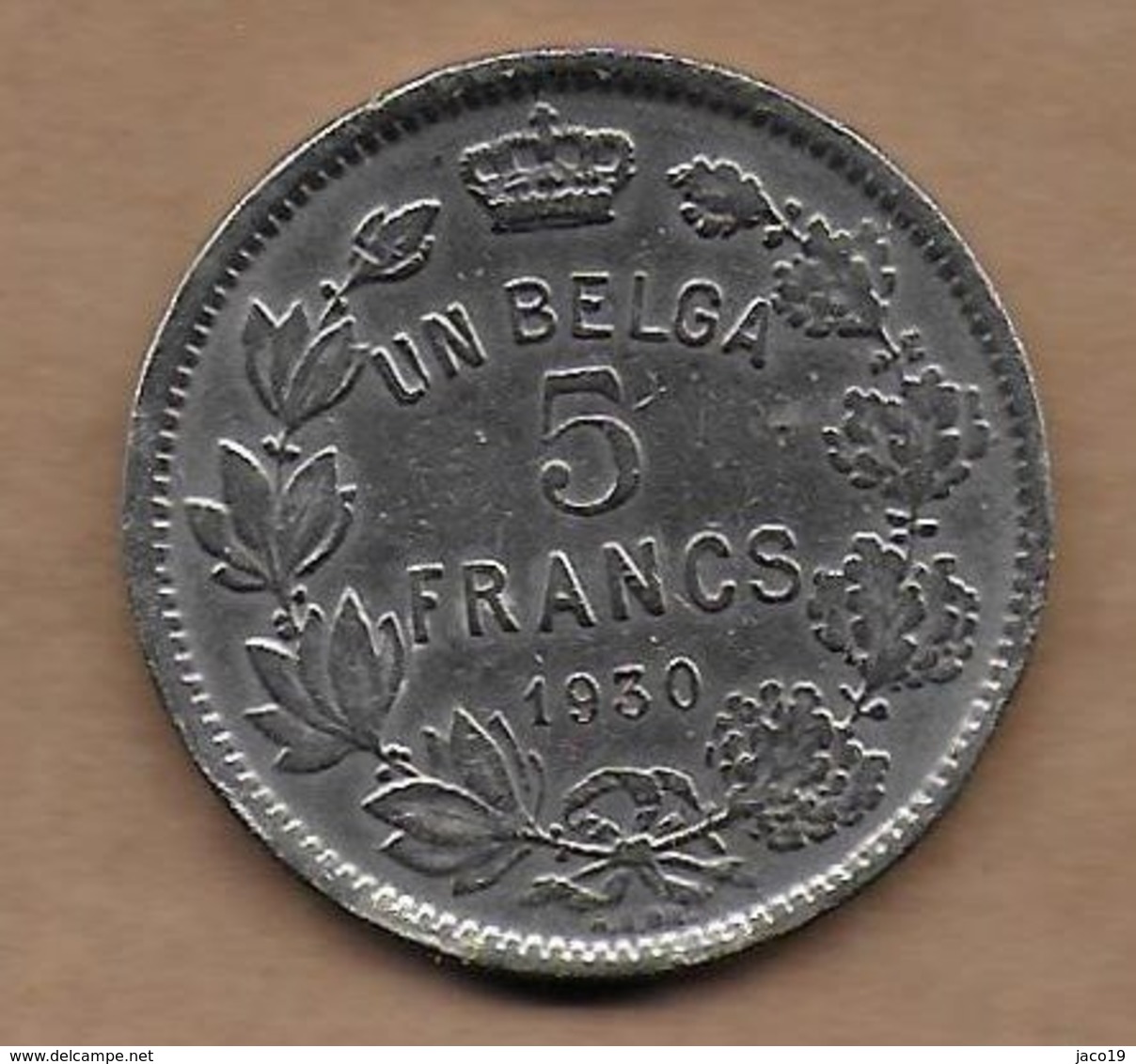 5 Francs Un Belga Nickel 1930 FR Pos . A - 5 Francs & 1 Belga