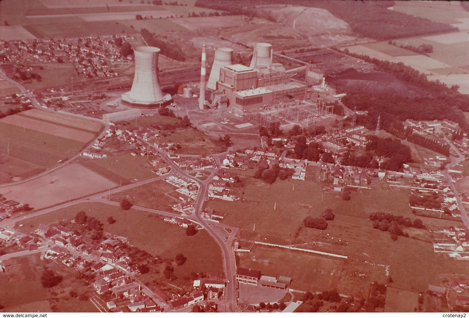 Photo Diapo Diapositive NORD Paysages & Industries Centrale Thermique à Hornaing Vers Valenciennes En 1975 VOIR ZOOM - Diapositives