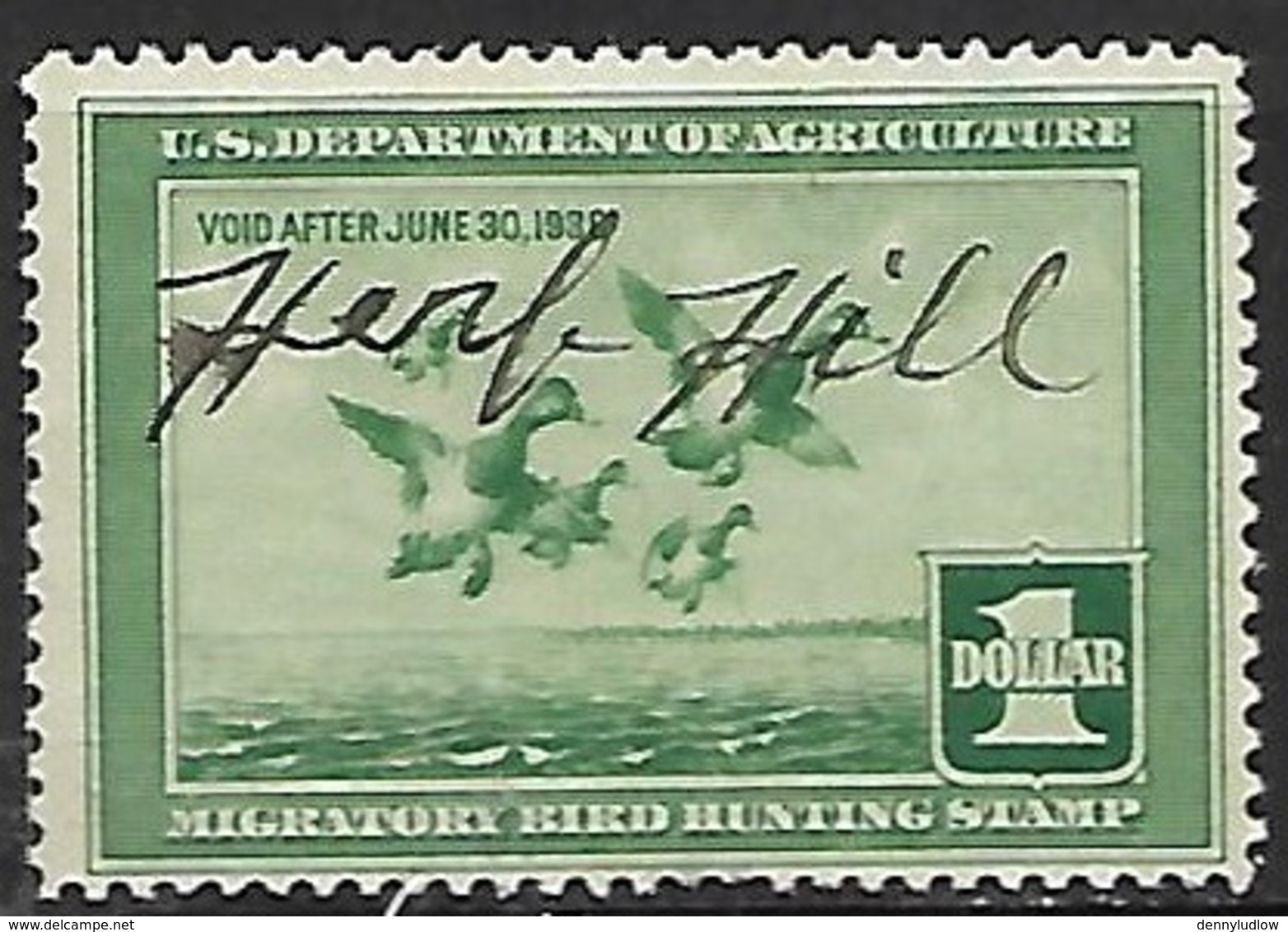 US 1937   RW4  $1  Duck  Hunting Stamp Used   2016 Scott Value $70 - Duck Stamps