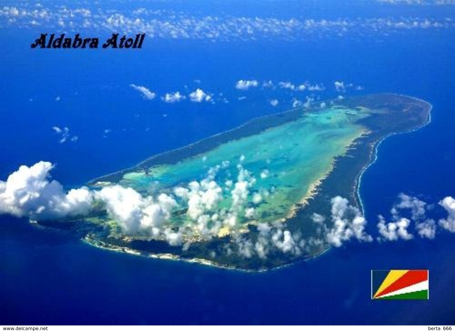 Aldabra Atoll Aerial View Seychelles UNESCO New Postcard Seychellen AK - Seychellen