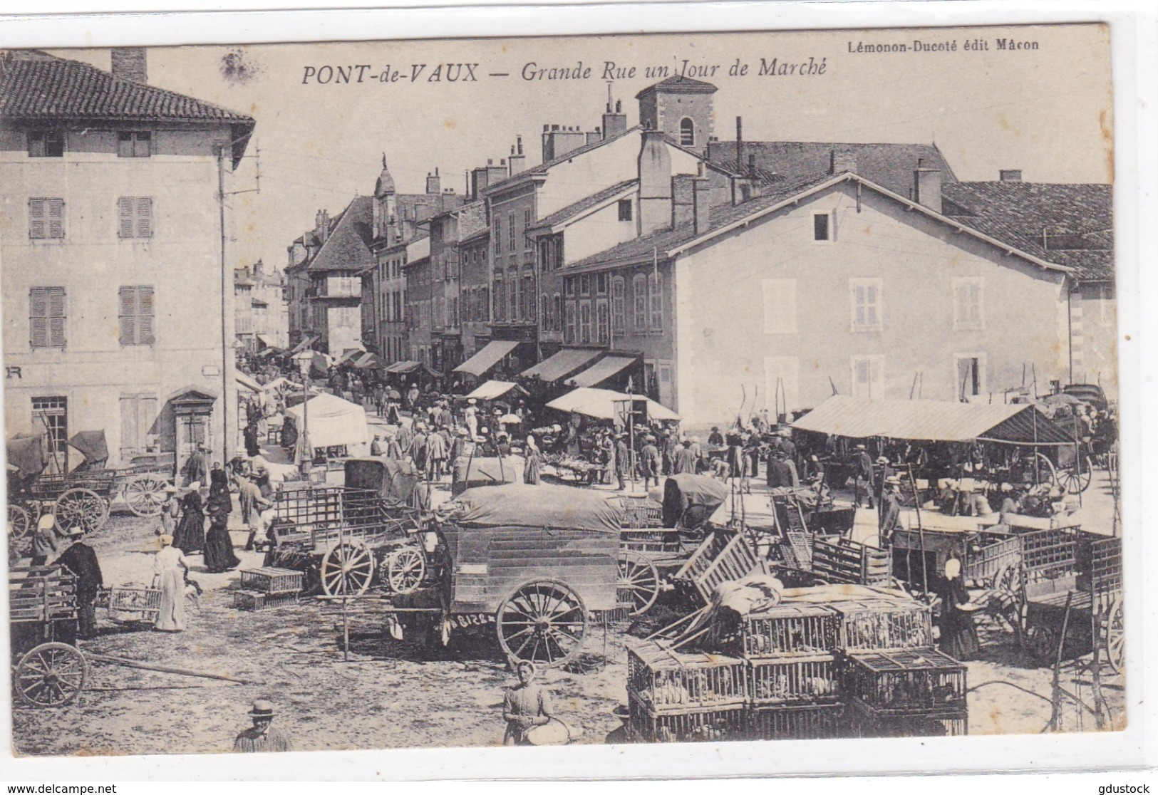 Ain - Pont-de-Vaux - Grande Rue Un Jour De Marché - Pont-de-Vaux