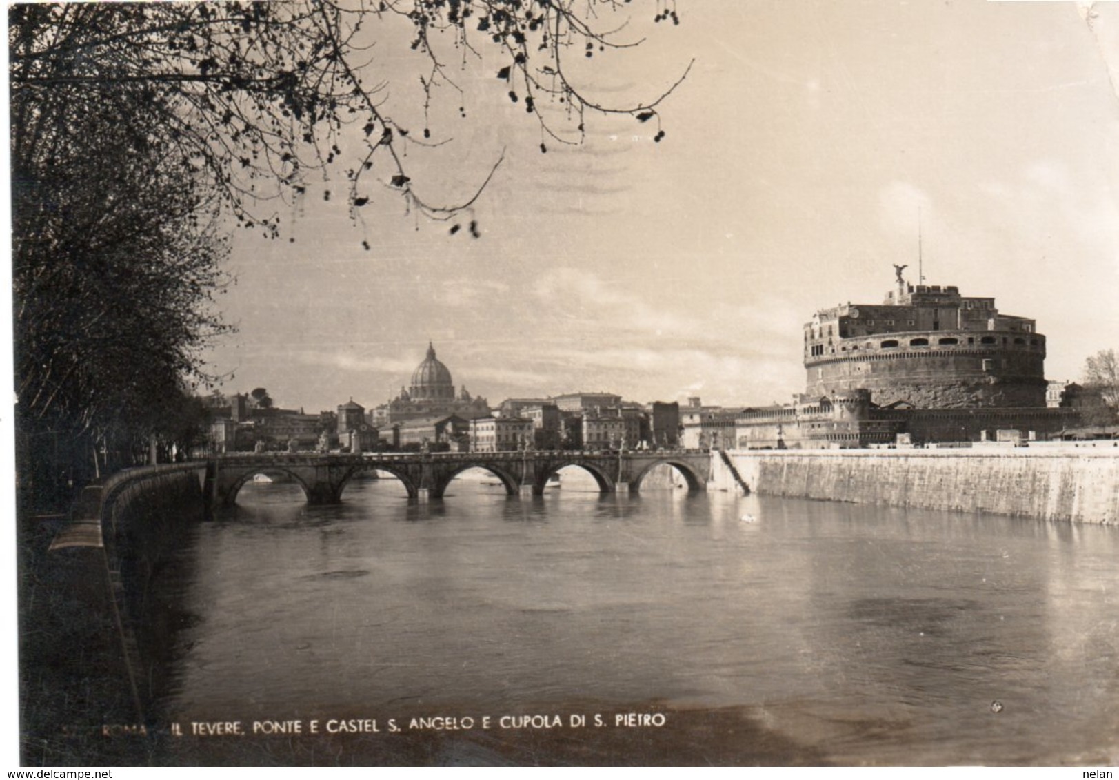 ROMA-IL TEVERE-PONTE E CASTEL S. ANGELO E CUPOLA DI S.PIETRO-F.G - Fiume Tevere