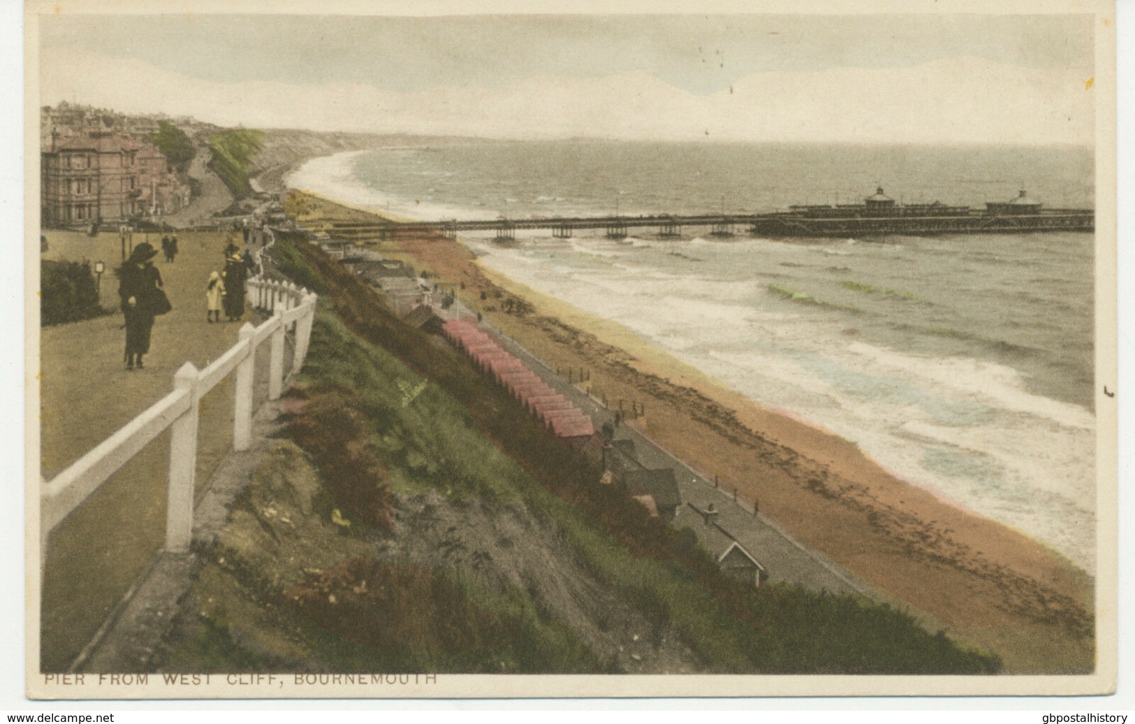 UK BOURNEMOUTH – Pier From West Cliff, Coloured Copper Engraved Unused, Ca. 1920 - Bournemouth (until 1972)