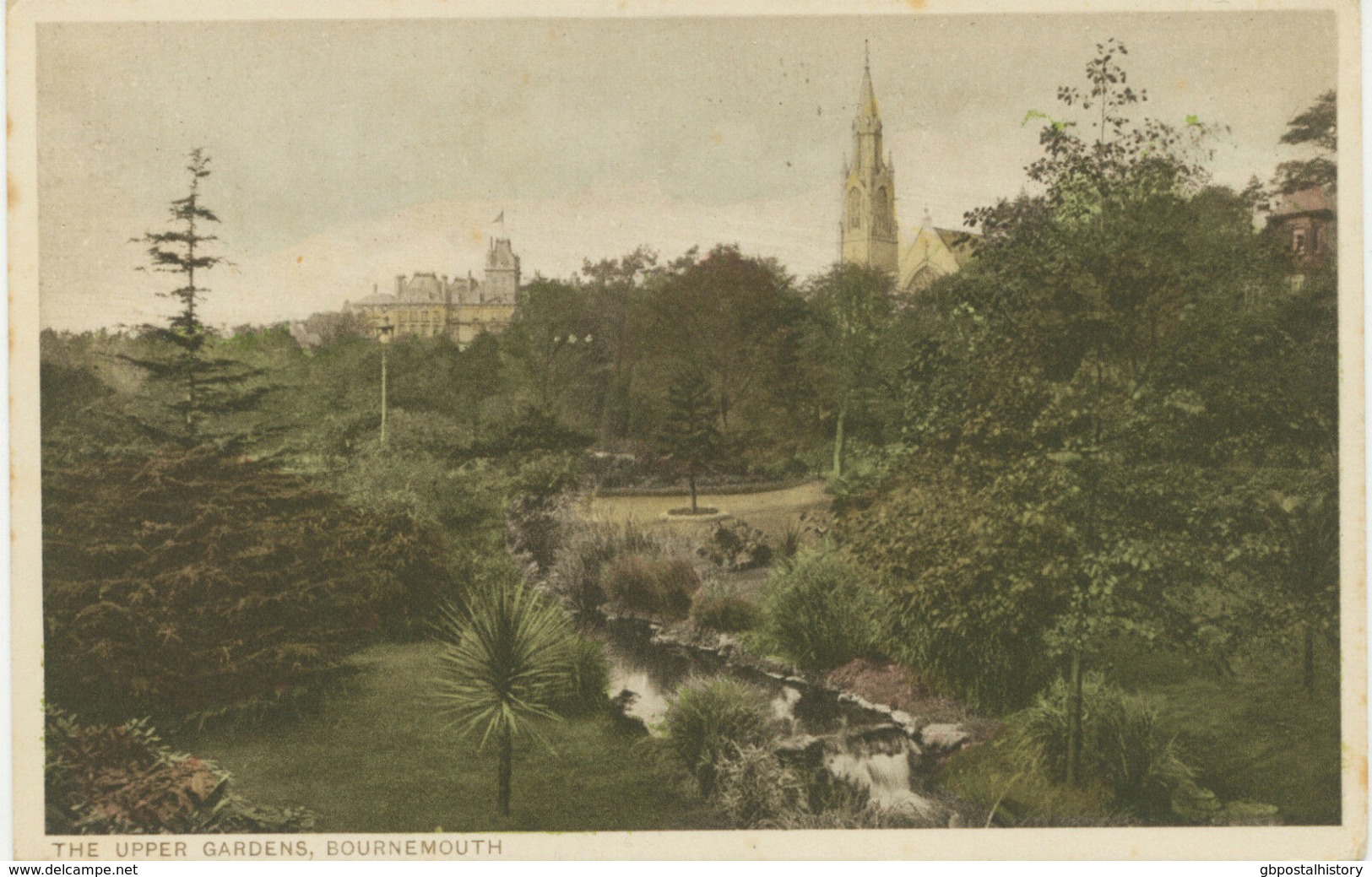 UK BOURNEMOUTH – The Upper Gardens, Coloured Copper Engraved Unused, Ca. 1920 - Bournemouth (avant 1972)