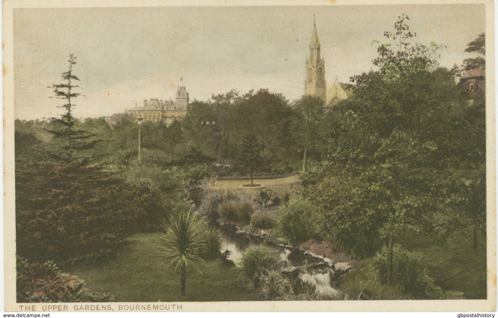 UK BOURNEMOUTH – The Upper Gardens, Coloured Copper Engraved Unused, Ca. 1920 - Bournemouth (hasta 1972)