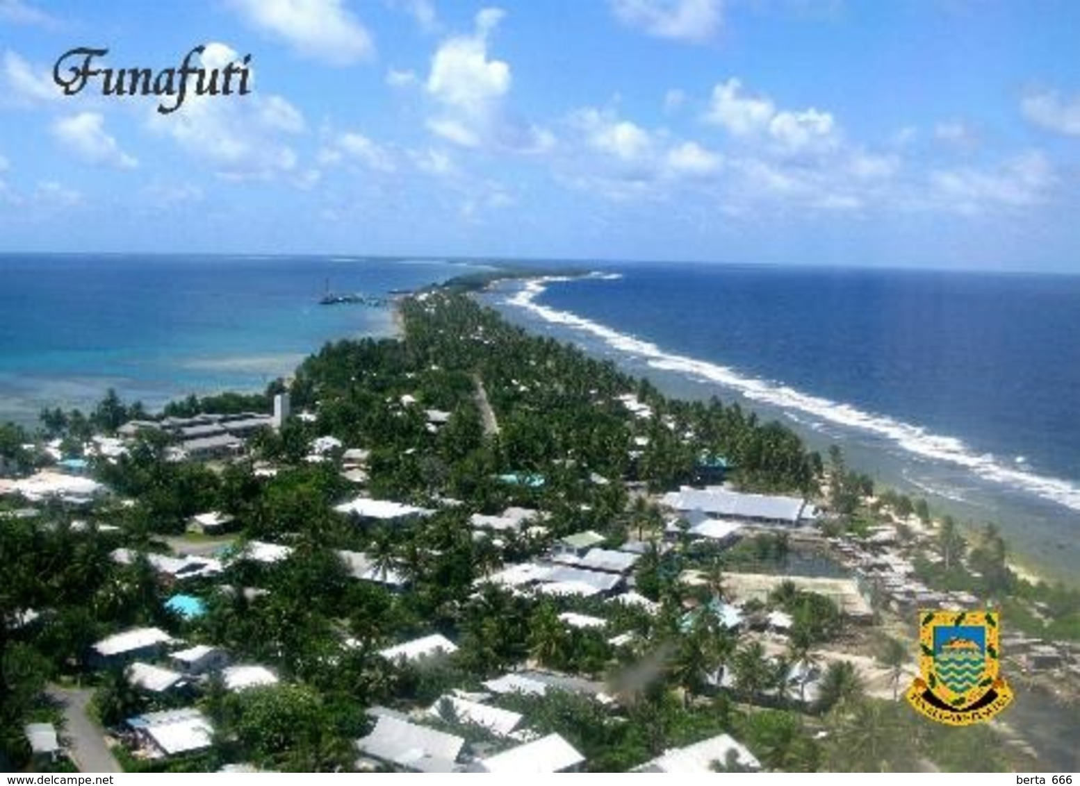 Tuvalu Funafuti Fongafale Aerial View New Postcard - Tuvalu