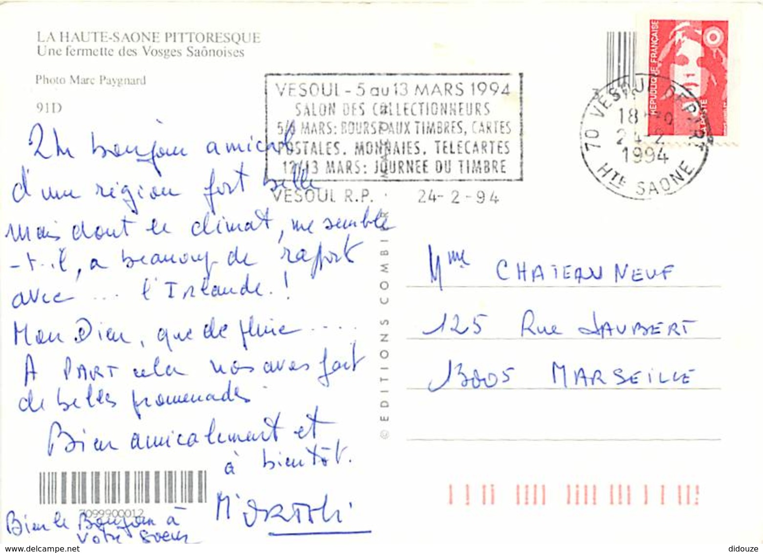 70 - Haute Saone - Une Fermette Des Vosges Saônoises - Flamme Postale De Vesoul - Voir Scans Recto-Verso - Other & Unclassified