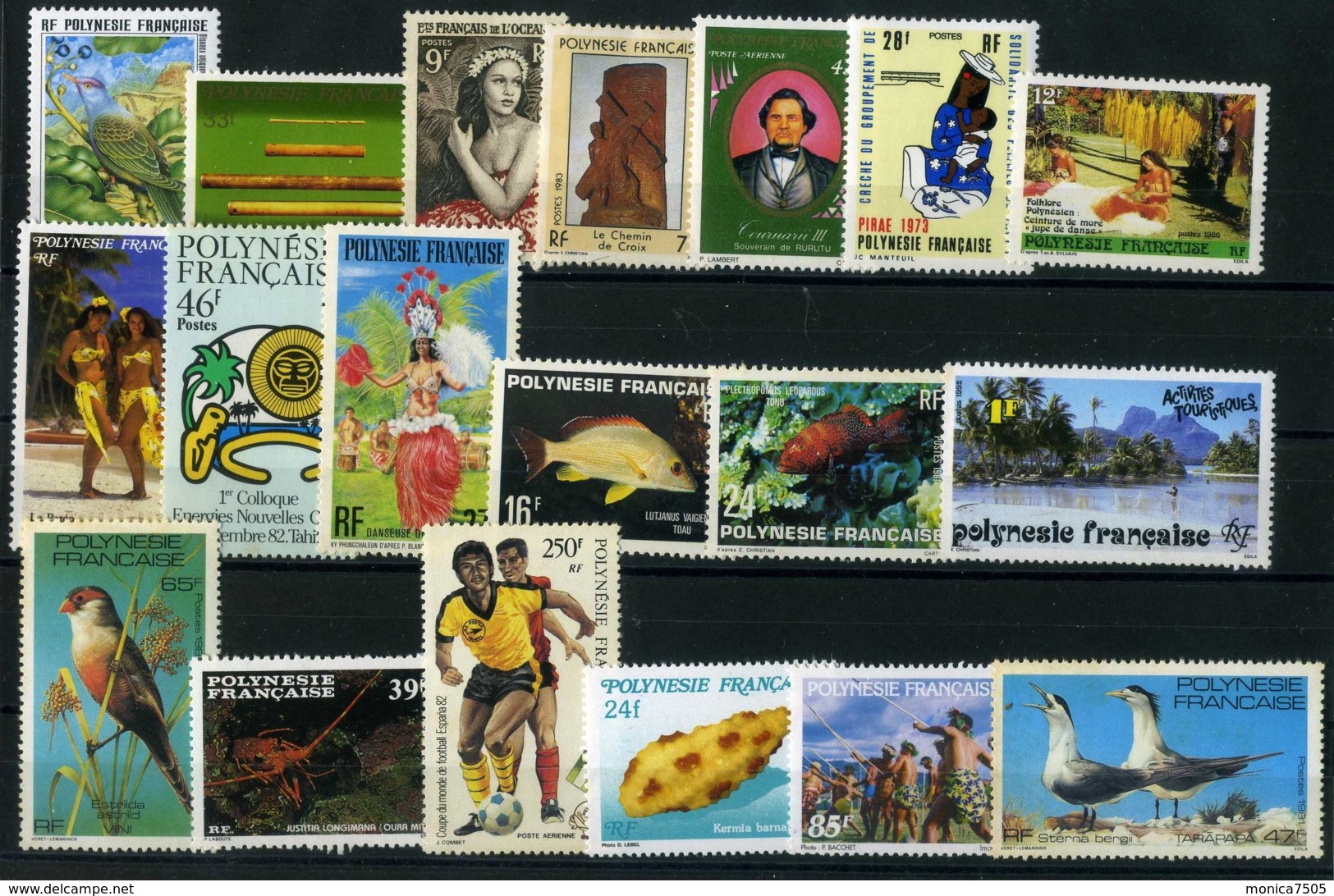 POLYNESIE : LOT  DE TIMBRES  NEUFS  AVEC  ET  SANS  TRACE  DE  CHARNIERE  MAIS  GOMME  JAUNIE , A SAISIR . - Collections, Lots & Séries