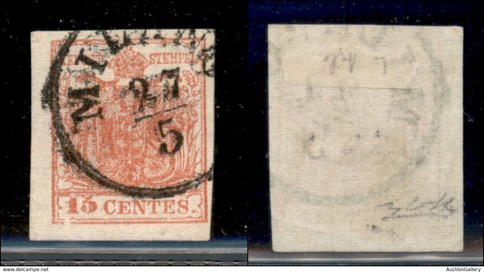 ANTICHI STATI ITALIANI - LOMBARDO VENETO - 1852 - 15 Cent (6) Usato - Carta Quadrillè - Clichè Difettoso In Basso A Sini - Sonstige & Ohne Zuordnung