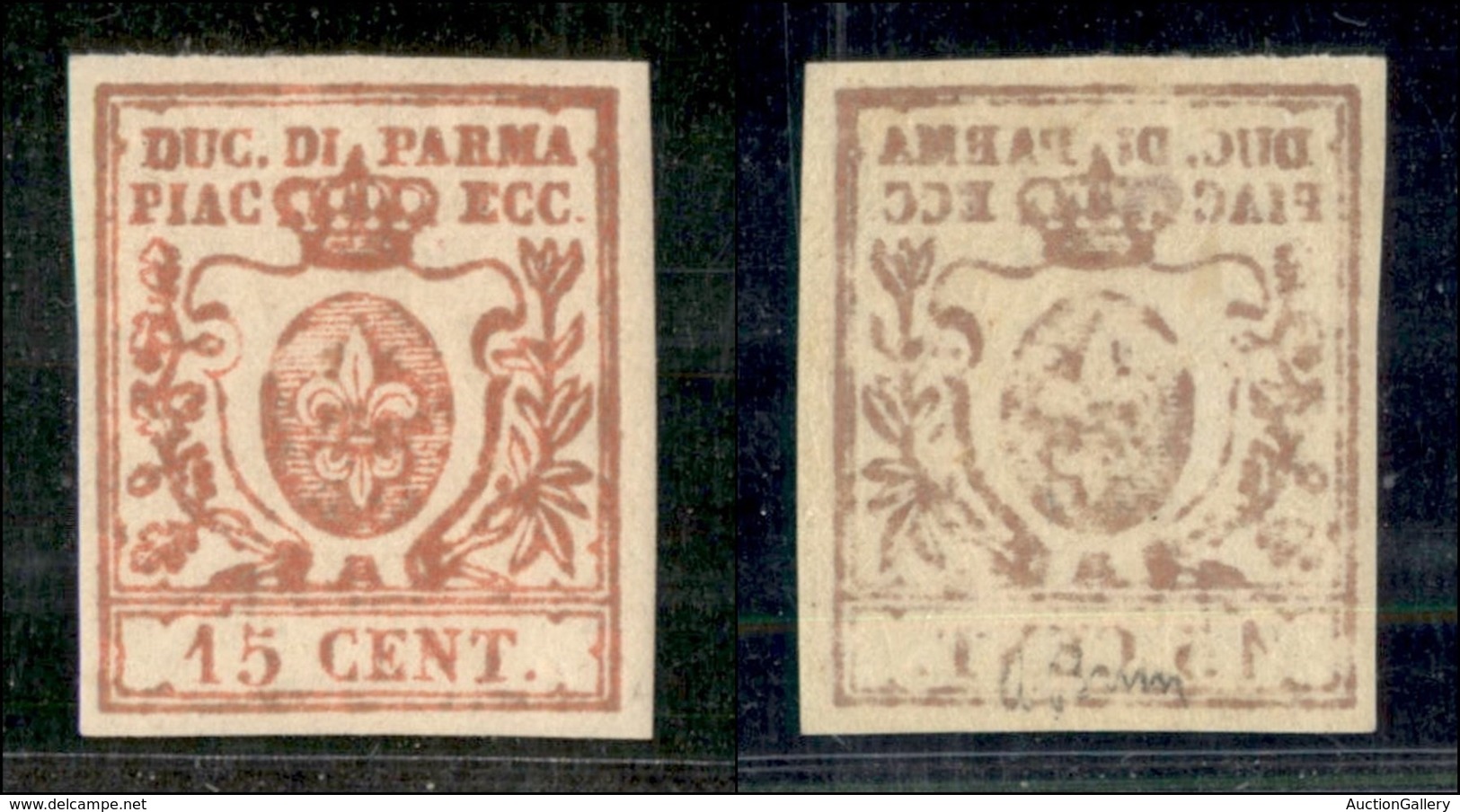 ANTICHI STATI ITALIANI - PARMA - 1859 - 15 Cent (9ab - Stampa Oleosa) - Gomma Originale (1.100) - Sonstige & Ohne Zuordnung