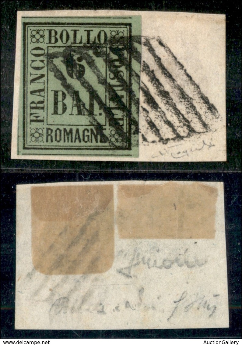 ANTICHI STATI ITALIANI - ROMAGNE - 1859 - 6 Bai (7) Usato Su Frammento - Cert. Raybaudi (19.500) - Sonstige & Ohne Zuordnung