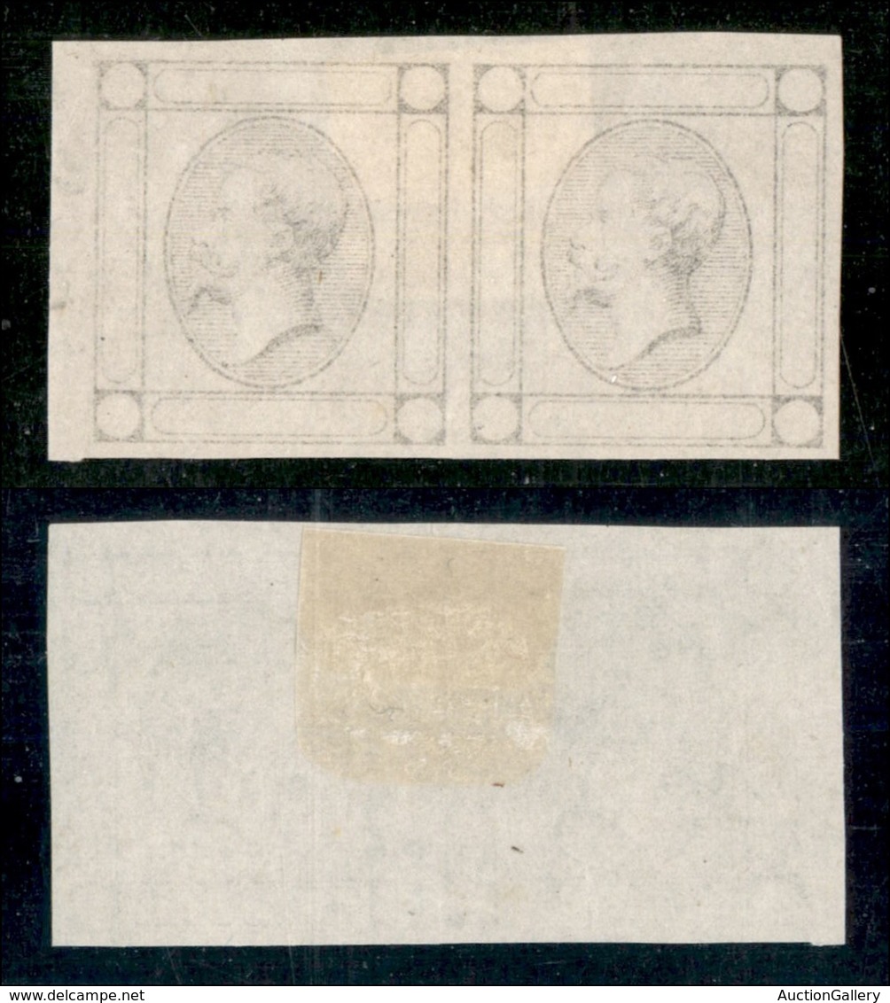 REGNO - Saggi - 1863 - 15 Cent Litografico (V Tipo - Bolaffi 7 L Varietà) In Coppia - Stampa In Grigio Chiaro - Otros & Sin Clasificación