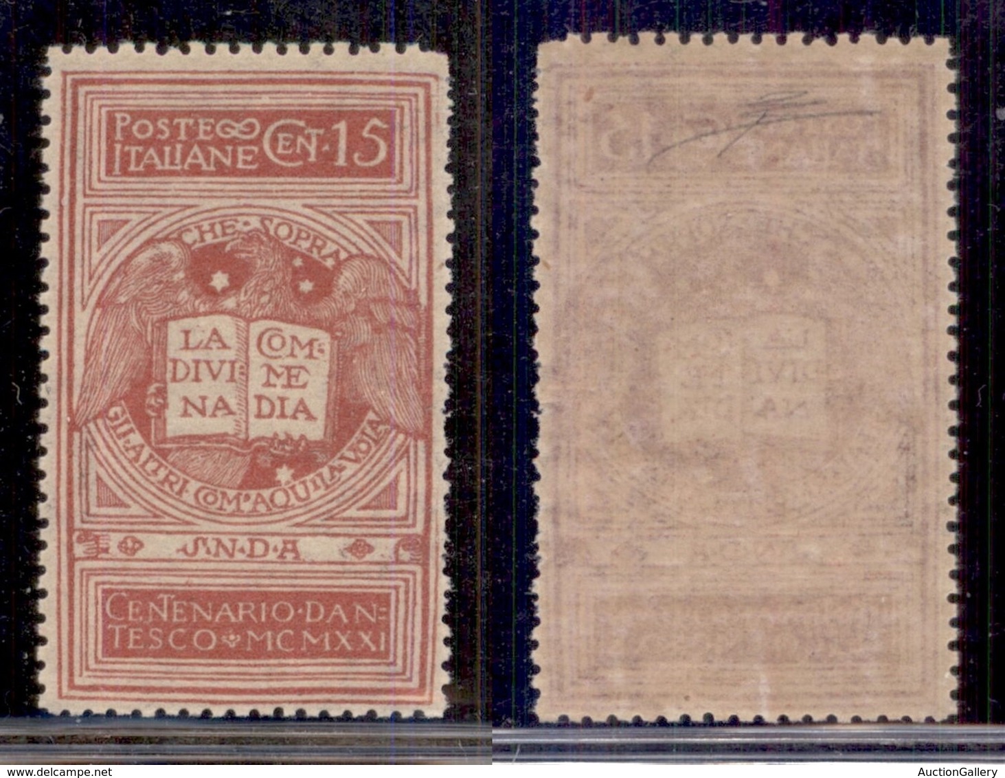 REGNO - 1921 - 15 Cent Dante Alighieri (116B) - Colore Diverso - Dentellatura Carente Sulla Destra - Gomma Integra - Cer - Altri & Non Classificati