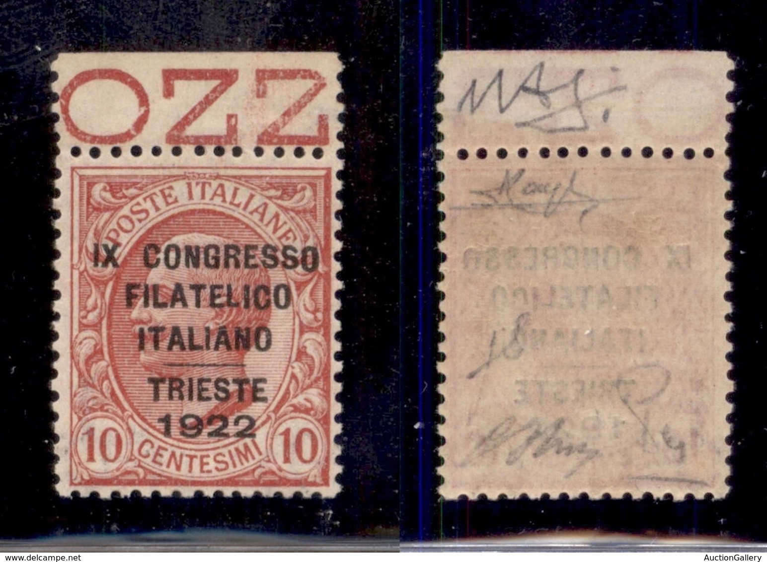 REGNO - 1922 - 10 Cent Congresso Filatelico (123) - Ottimamente Centrato - Gomma Integra - Oliva + Fiecchi + Raybaudi (4 - Other & Unclassified