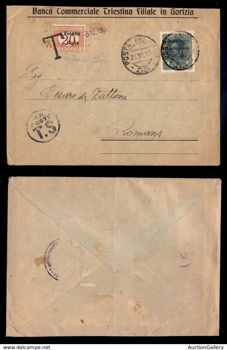 OCCUPAZIONI I GUERRA MONDIALE - VENEZIA GIULIA - Lettera In Doppio Porto Affrancata Con 20 Heller (7) Da P.M. 53 (Gorizi - Other & Unclassified