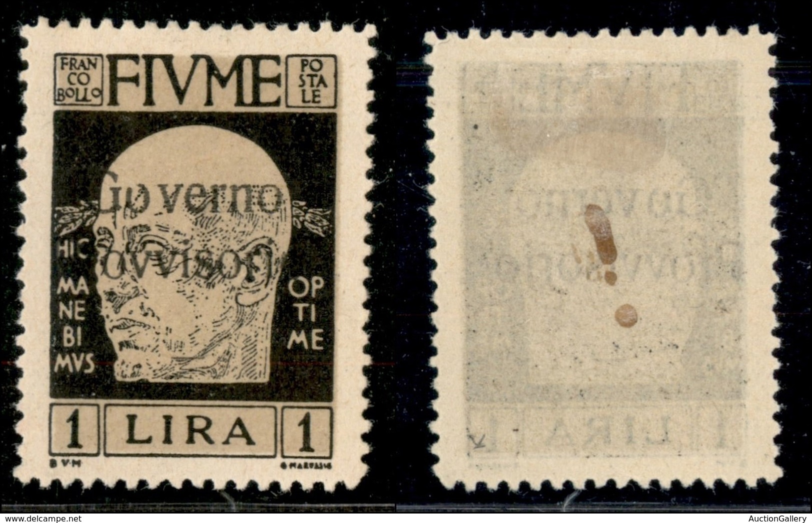 OCCUPAZIONI I GUERRA MONDIALE - FIUME - 1921 - 1 Lira Governo Provvisorio (158) - Gomma Originale (250) - Other & Unclassified
