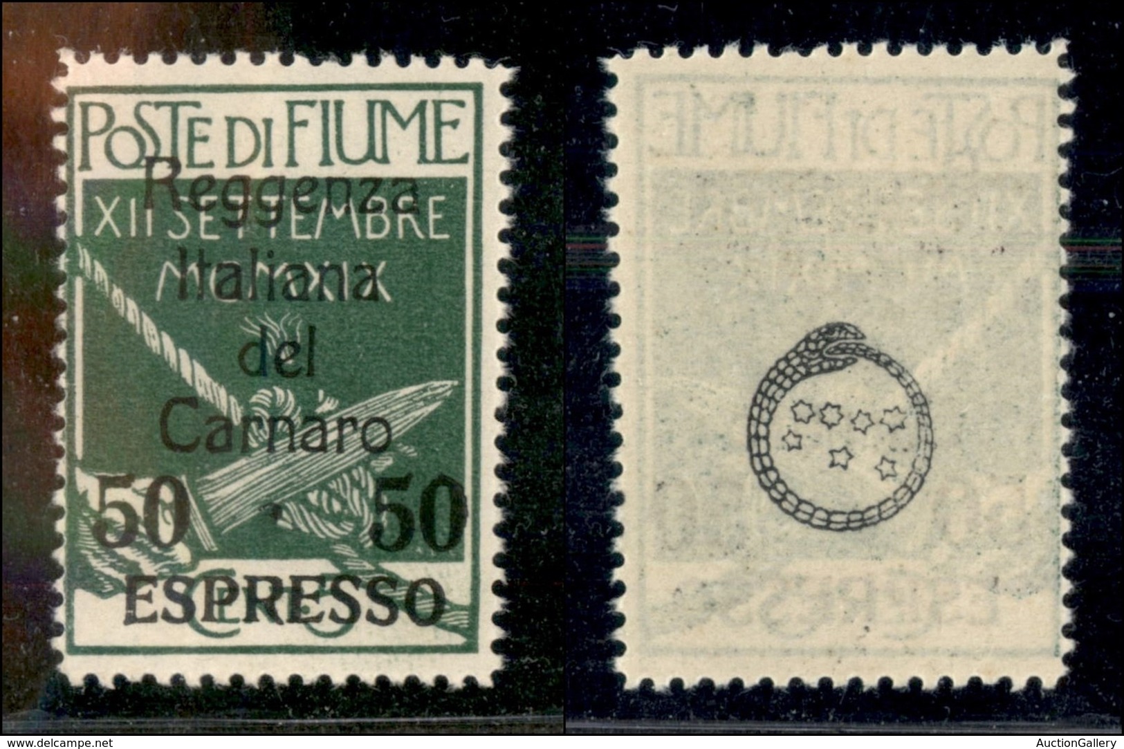 OCCUPAZIONI I GUERRA MONDIALE - FIUME - 1920 - 50 Su 5 Cent Reggenza (4) - Gomma Integra (1100) - Otros & Sin Clasificación