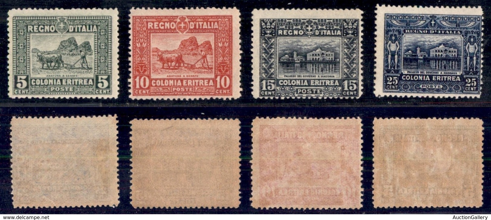 COLONIE - ERITREA - 1910/1914 - Soggetti Africani (34/37) - Serie Completa - Gomma Originale (800) - Otros & Sin Clasificación