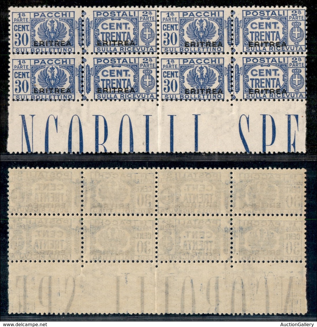 COLONIE - ERITREA - Pacchi Postali - 1928 - 30 Cent (24) In Quartina - Gomma Integra - Other & Unclassified