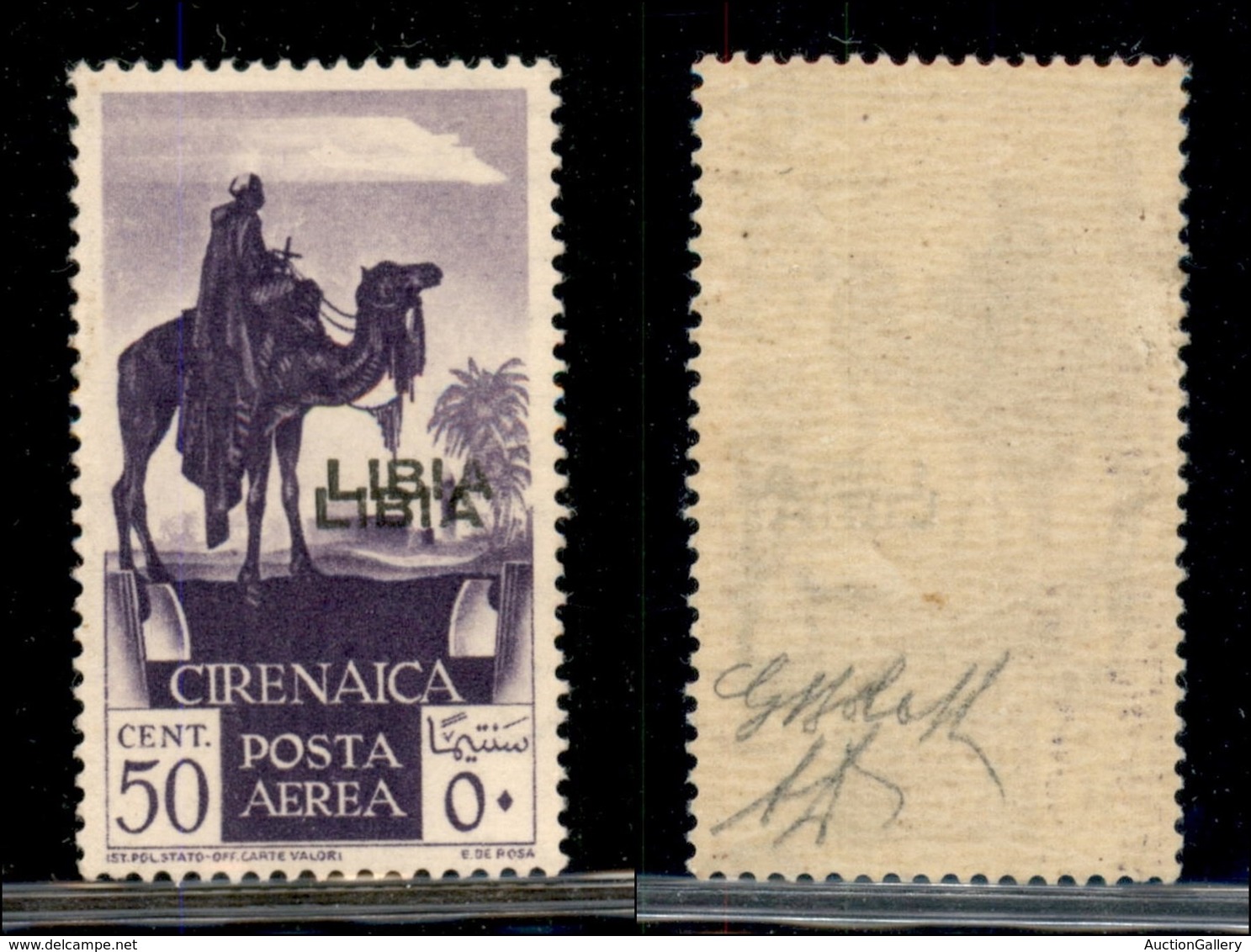 COLONIE - LIBIA - Posta Aerea - 1936 - 50 Cent (27) Con Doppia Soprastampa - Gomma Integra - G. Bolaffi + Diena + Cert.  - Other & Unclassified