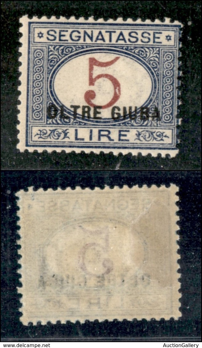 COLONIE - OLTRE GIUBA - Segnatasse - 1925 - 5 Lire (10) - Gomma Originale (450) - Other & Unclassified
