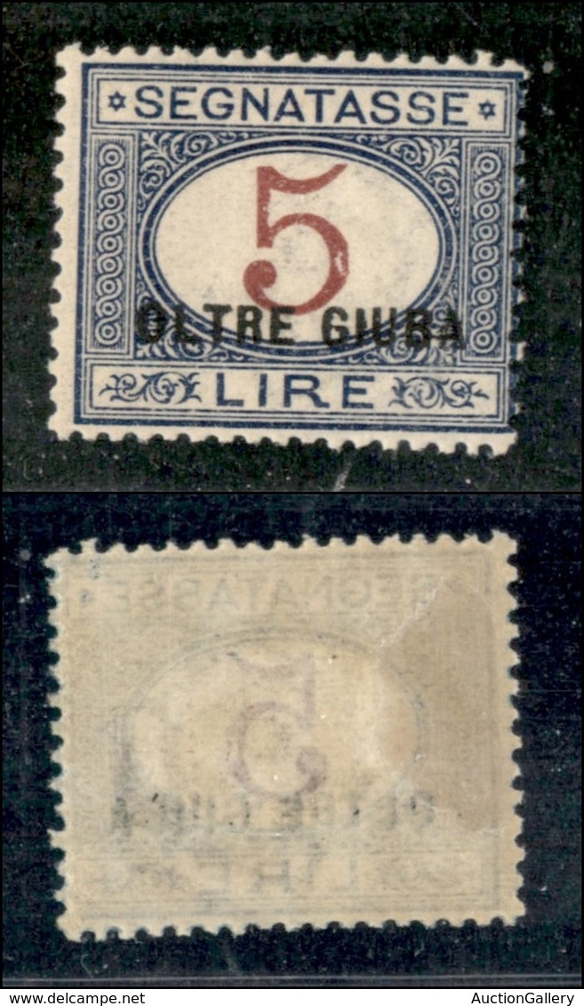 COLONIE - OLTRE GIUBA - Segnatasse - 1925 - 5 Lire (10) - Gomma Originale (450) - Otros & Sin Clasificación