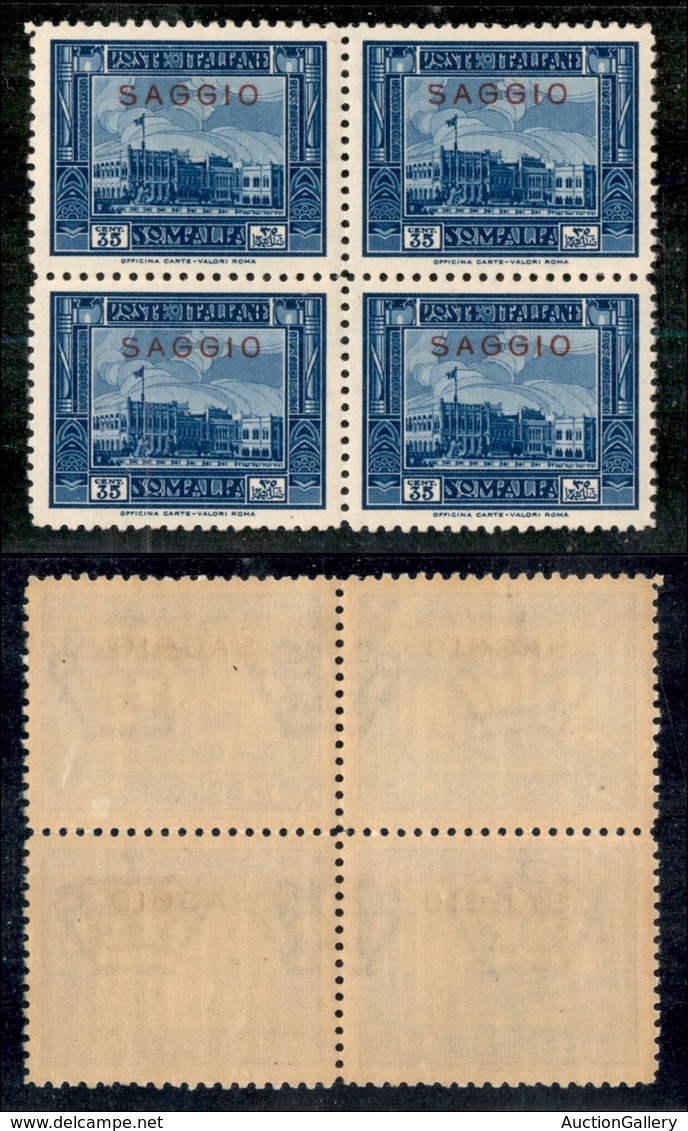 COLONIE - SOMALIA - Saggi - 1932 - 35 Cent Pittorica (174) In Quartina - Gomma Integra (640) - Other & Unclassified