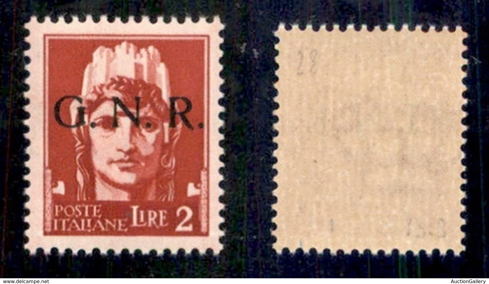 RSI - G.N.R. Brescia - 1943 - 2 Lire (482/Ipd) - Gomma Integra - Cert. AG (400) - Autres & Non Classés