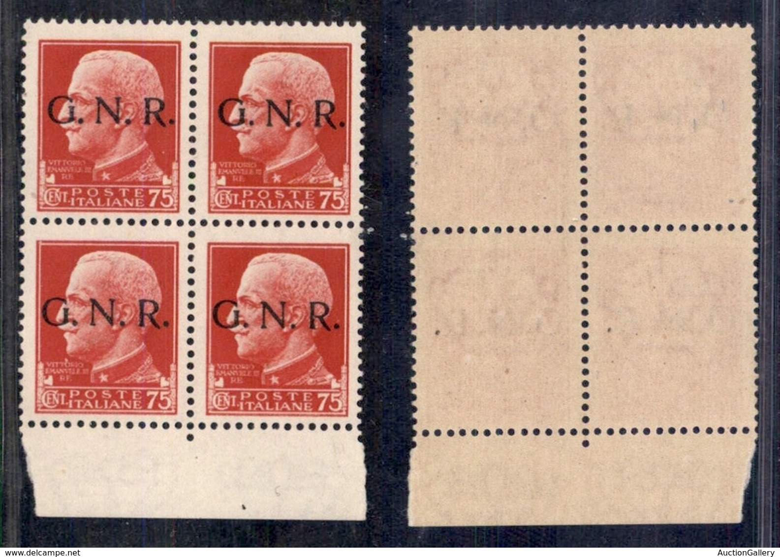 RSI - G.N.R. Verona - 1944 - 75 Cent (478) In Quartina - Punto Piccolo Dopo N (478iad - Non Catalogato) In Basso A Destr - Otros & Sin Clasificación