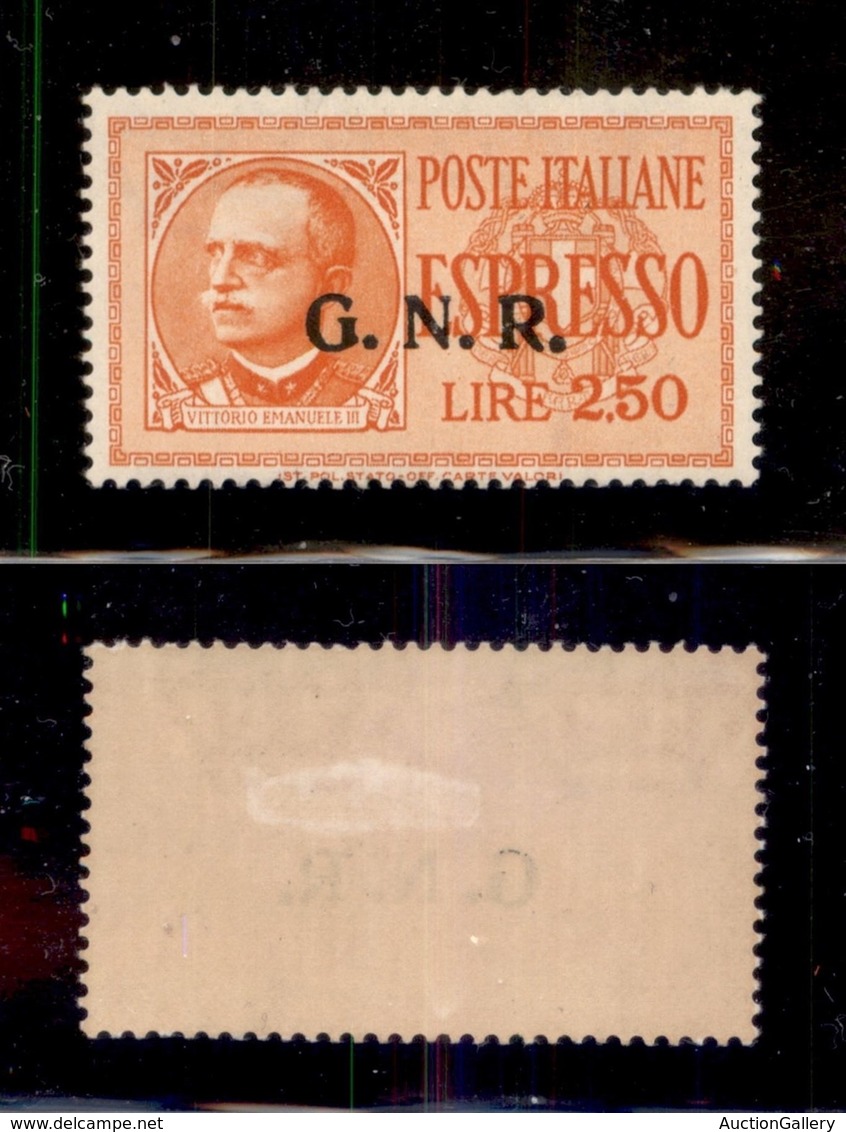 RSI - G.N.R. Verona - Espressi - 1944 - 2,50 Lire (20) - Punto Grosso Dopo R - Non Catalogato - Gomma Originale - Cert.  - Other & Unclassified