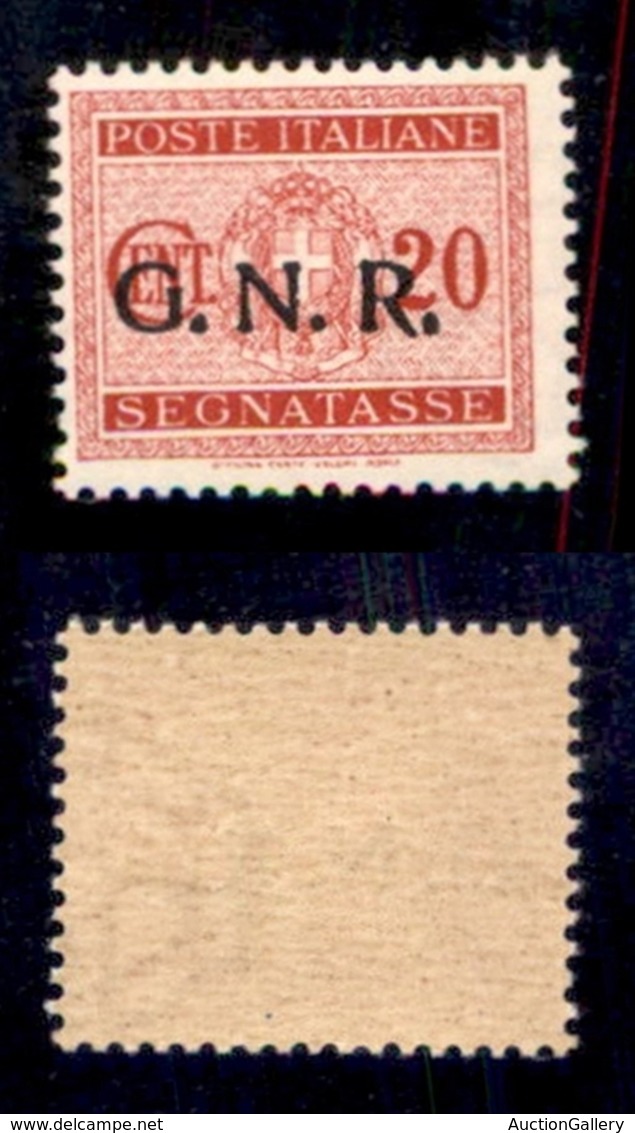 RSI - G.N.R. Verona - Segnatasse - 1944 - 20 Cent (49 Varietà Dgaa) Con Punto Grosso Dopo R - Gomma Integra - Non Catalo - Autres & Non Classés